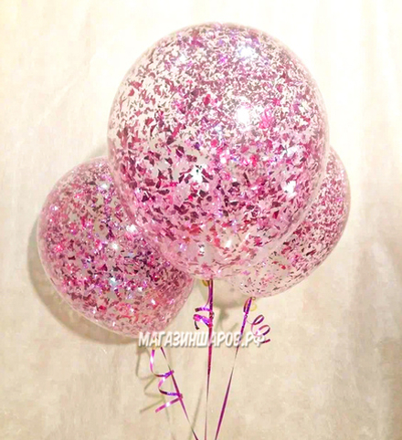 Шар с конфетти "Крошка Розовая"