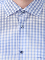 Сорочка мужская VESTER короткий рукав, клетка, бамбуковое волокно/пэ 728151 34