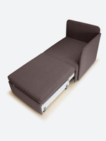 Кресло-кровать "Миник" с левым подлокотником, под правую руку, велюр Dream Chocolate, Бульдог