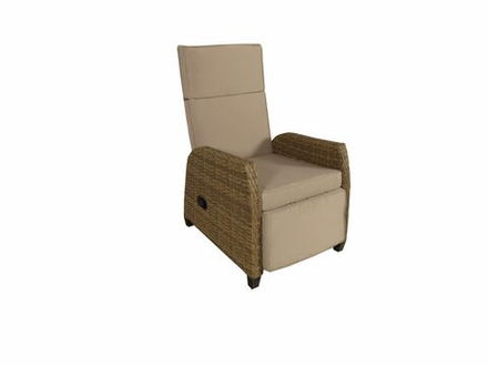 Кресло-реклайнер плетеное из ротанга Гранд Патио Grand Patio Greige