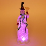 Сувенир с подсветкой «Снеговик с посохом» 10*9,6*28 см