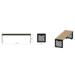 Скамья парковая PO-1515, 1515*440*453 мм.