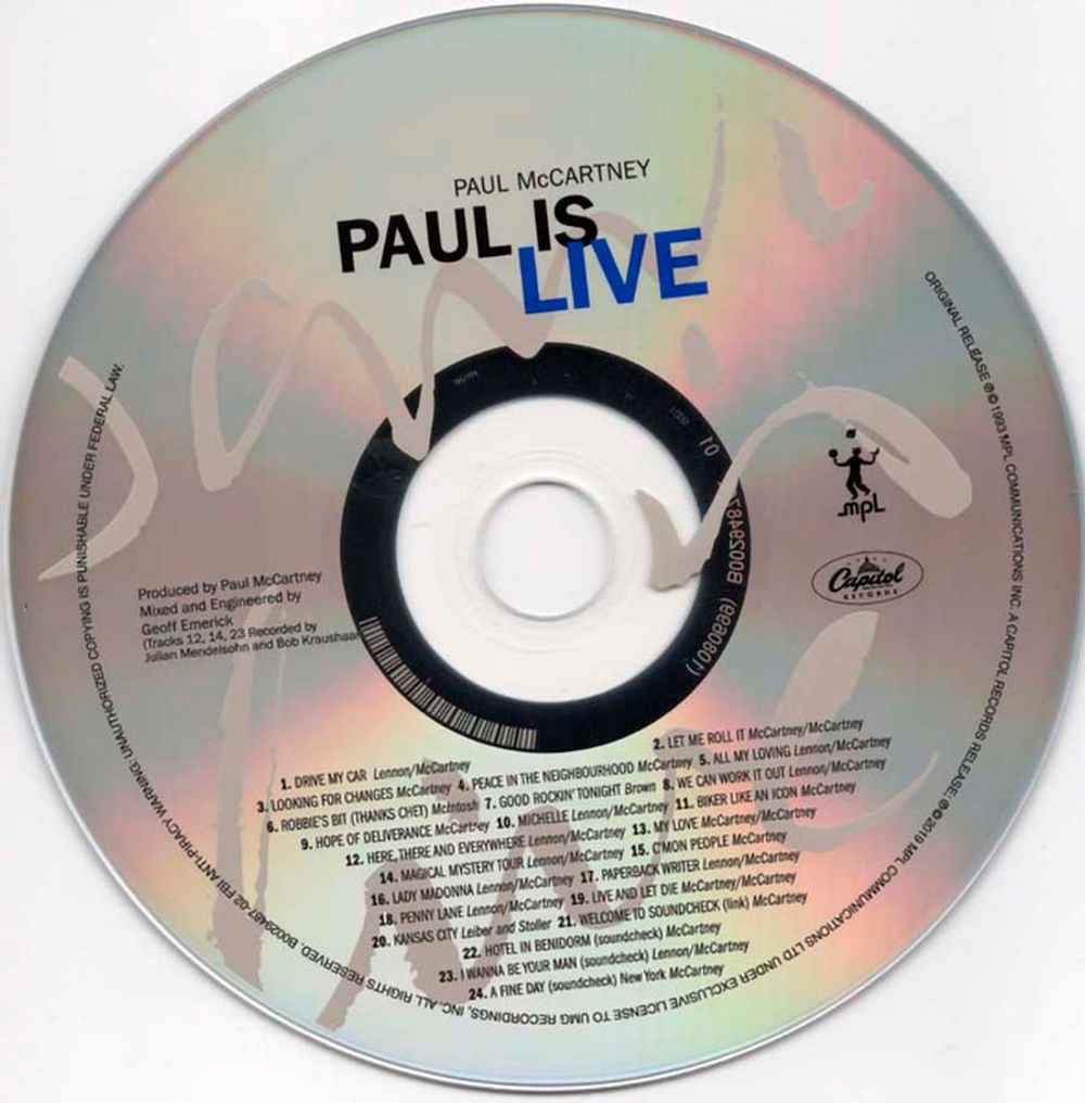 Paul McCartney / Paul Is Live (CD)