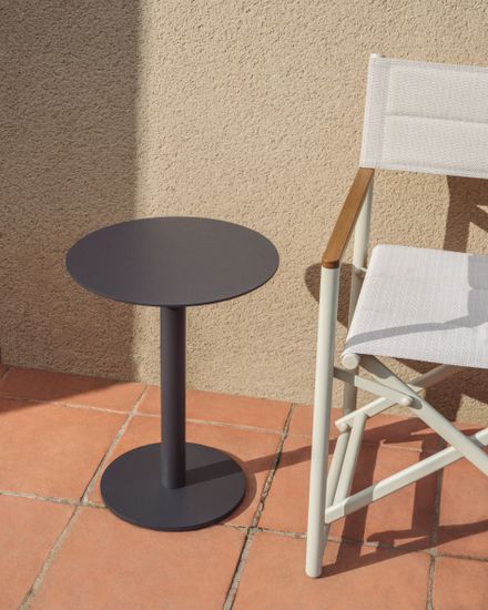 Уличный столик Asinara из графитового алюминия, диаметр 40 см