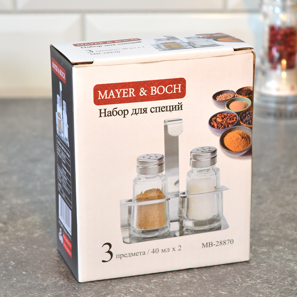 Набор для специй 2 предмета 35мл на подставке MB 28870