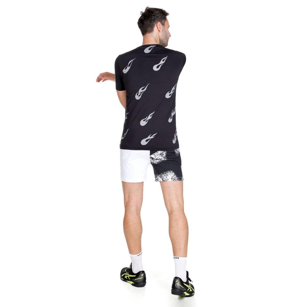 Мужское теннисное поло Hydrogen Tech Flames T-Shirt Men - Black, White