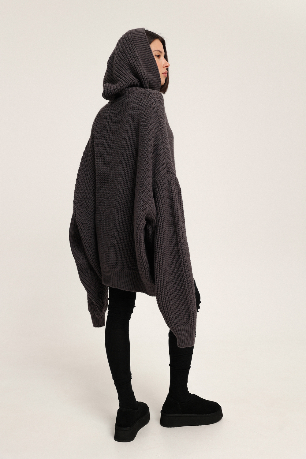 Кардиган вязанный с капюшоном