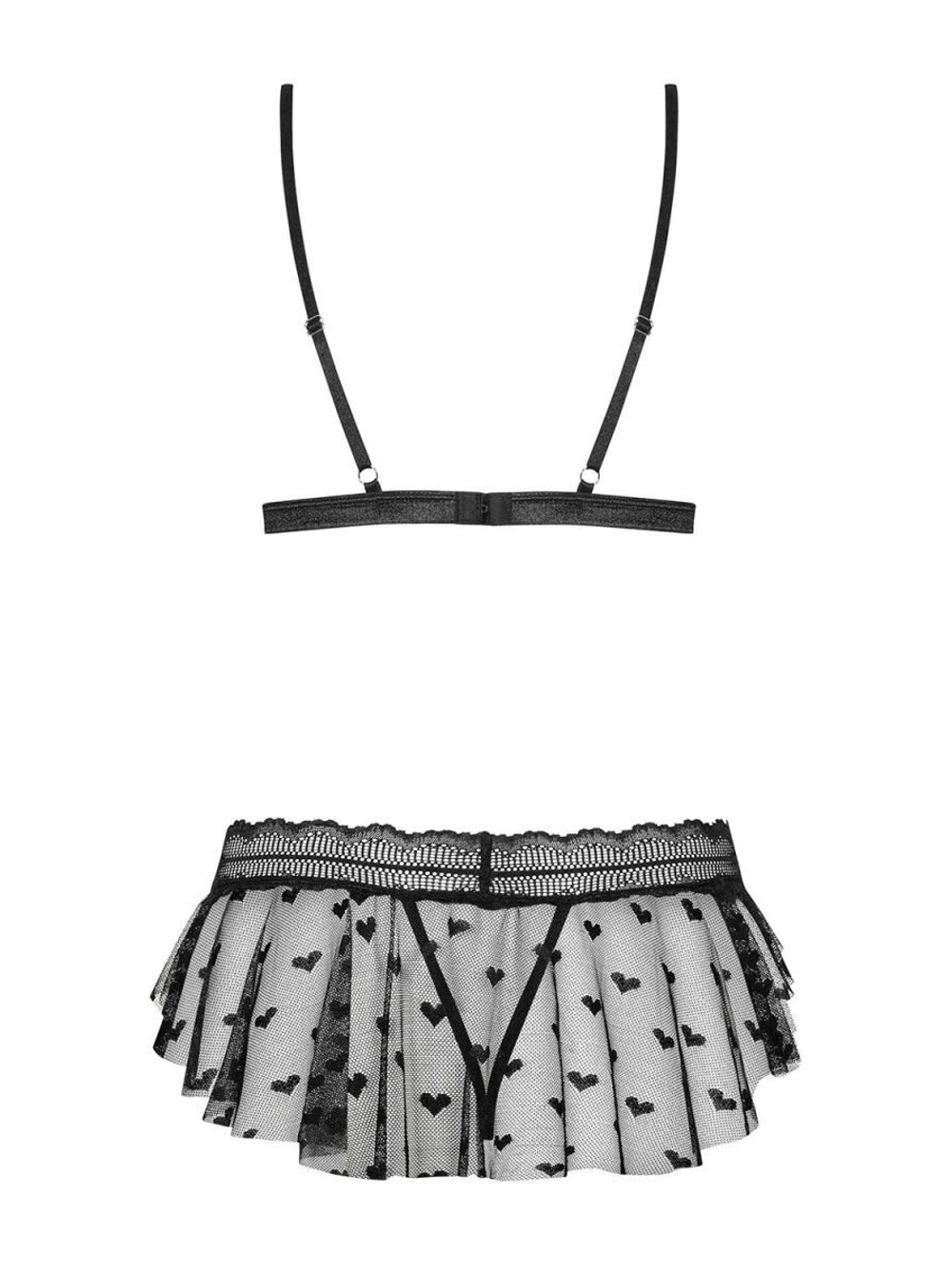 Пикантный комплект белья Heartia (Размер: S-M) (Цвет: черный)