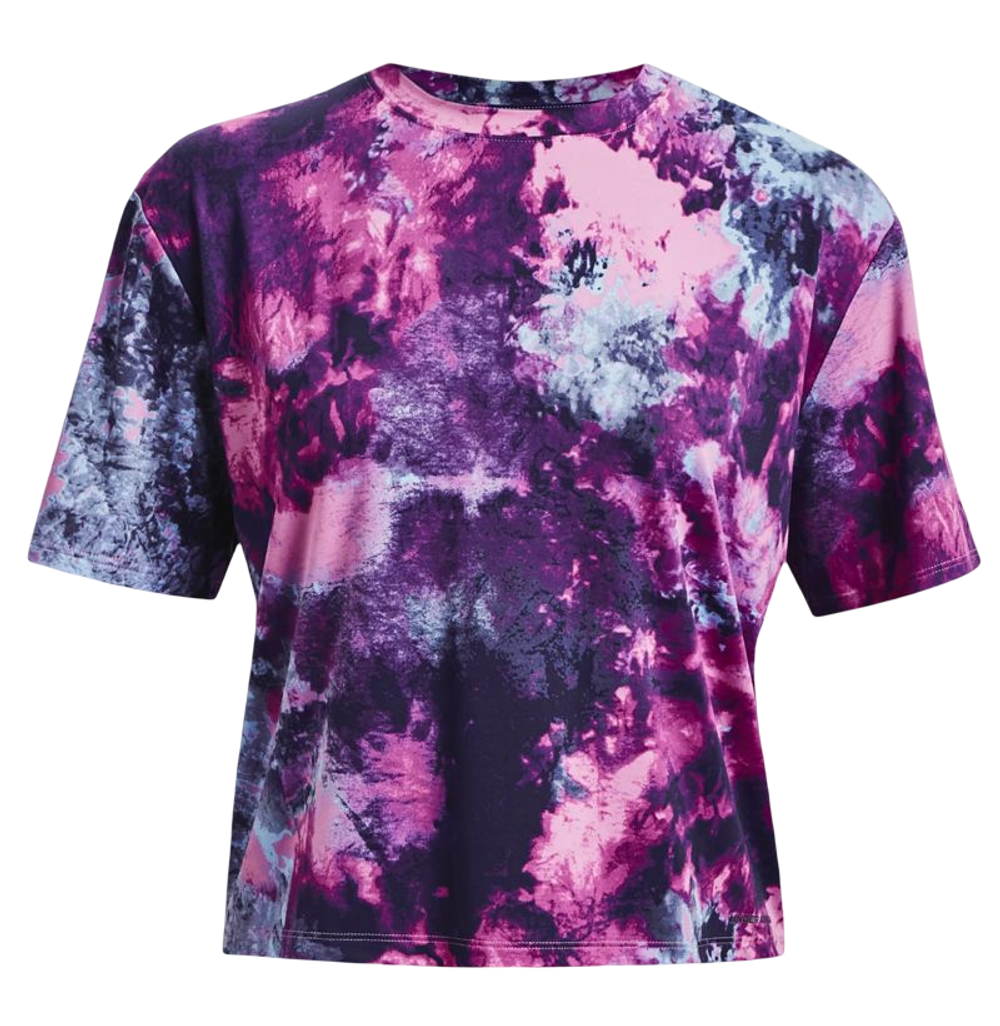 Женская футболка теннисная Under Armour Rush Energy Printed Short Sleeve - midnight navy/jellyfish