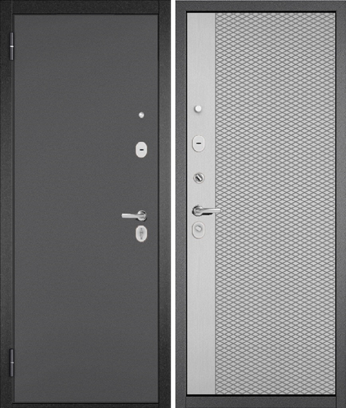 Входная дверь Мастино Trust Eco 159 Антрацит букле - Эмаль светло-серая