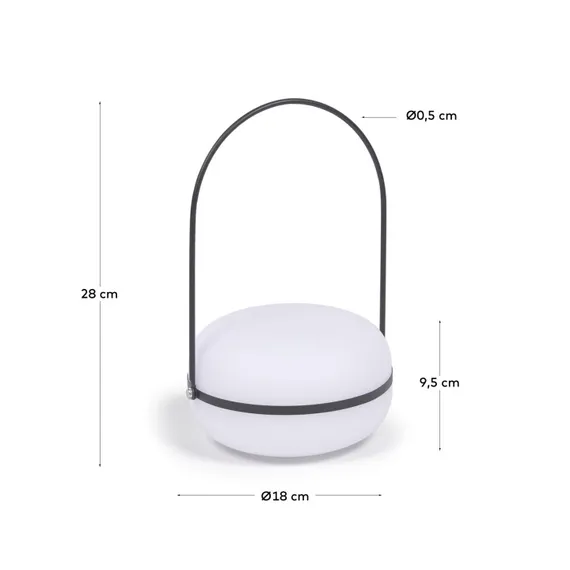 Переносная настольная лампа Tea с черной отделкой