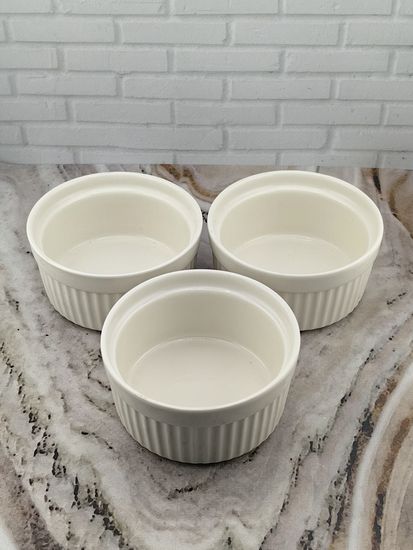 Набор порционных керамических формочек 3 шт. 10х5 см. кокотницы