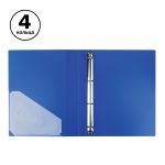 Папка на 4-х кольцах, 25мм, Стамм Стандарт, 700мкм, внутрен. карман, корешок с карманом, синяя
