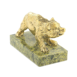 Статуэтка "Медведь худой"бронза змеевик G 119706