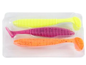 Виброхвосты съедобные LJ Pro Series JOCO SHAKER 4.5in (11,43 см), цв. MIX, 3 шт.