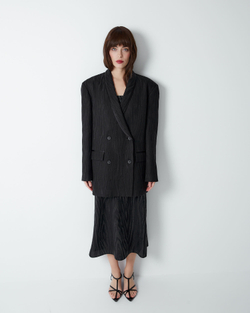 Жакет двубортный из хлопка и шелка Стелла Маккартни черный