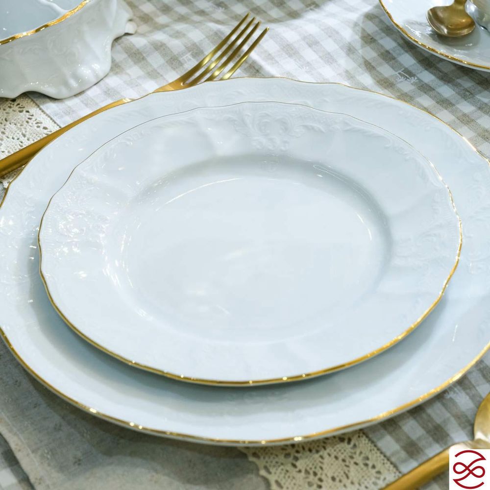 Набор тарелок Bernadotte Белый узор 25 см(6 шт)