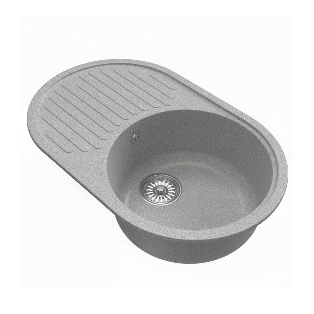 Мойка ML-GM16 КОМФОРТ овальная с крылом, графит (342), 730*460*180мм