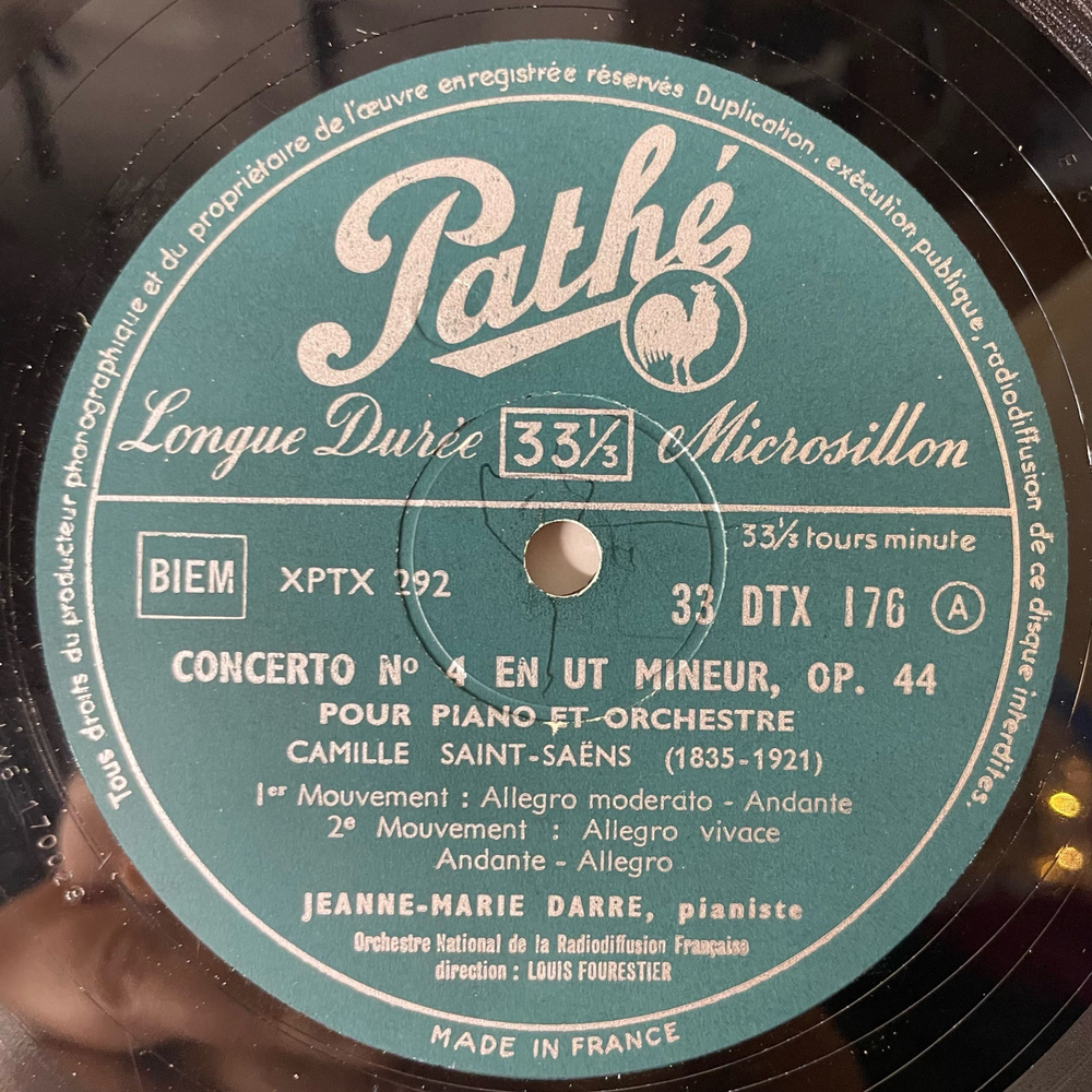 Винтажная виниловая пластинка LP Камиль Сен Санс Saint Saens, Concerto Pour Piano Et Orchestre N 2 En Sol Mineur, N 4 En Ut Mineur (Франция 1956) Pathe
