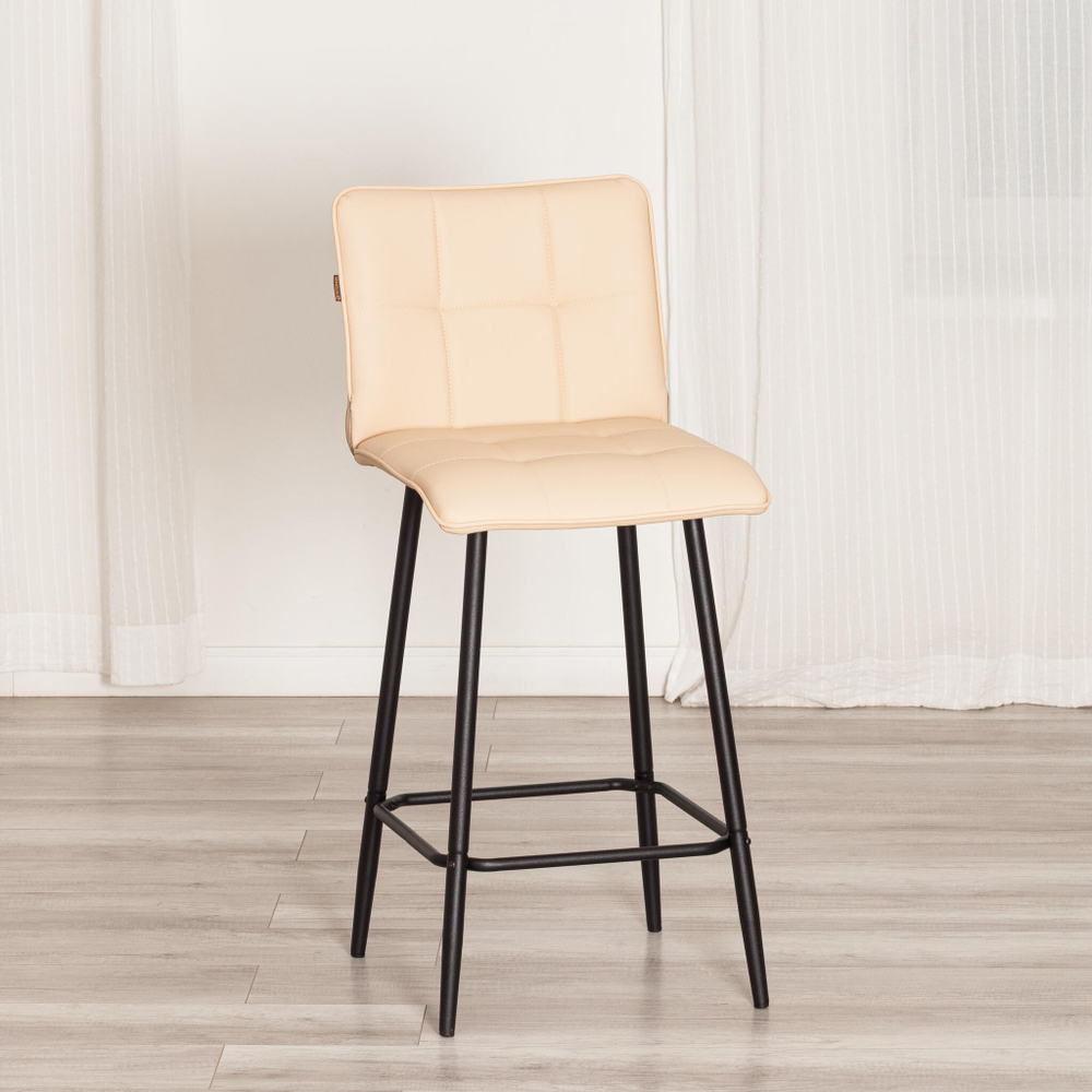 Полубарный стул  Bari/Бари экокожа , бежевый, 42х55х99 см