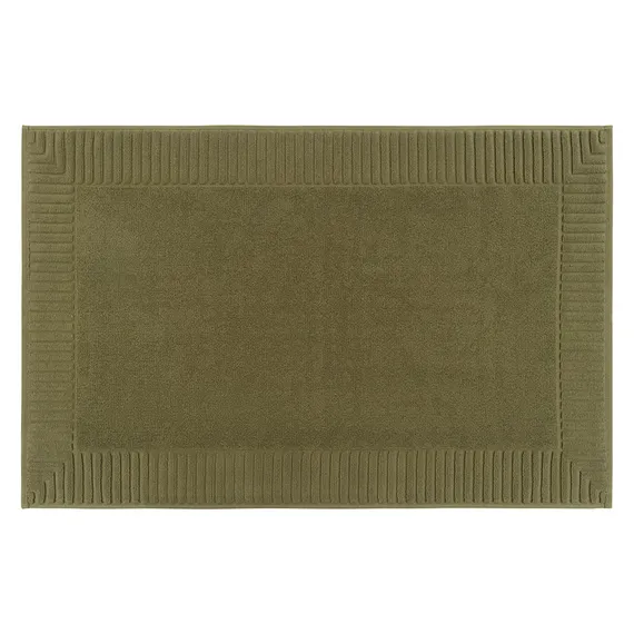 Коврик для ванной с фактурным бортиком оливкового цвета из коллекции essential, 50х80 см