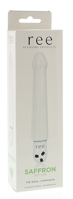 Белый вибромассажёр Saffron - 16 см.