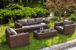 "Боно" лаунж-зона из искусственного ротанга, цвет коричневый
