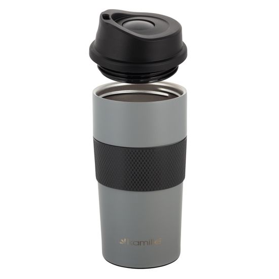 Термокружка 480 мл. из нержавеющей стали Kamille KM 2151A с TPR вставкой