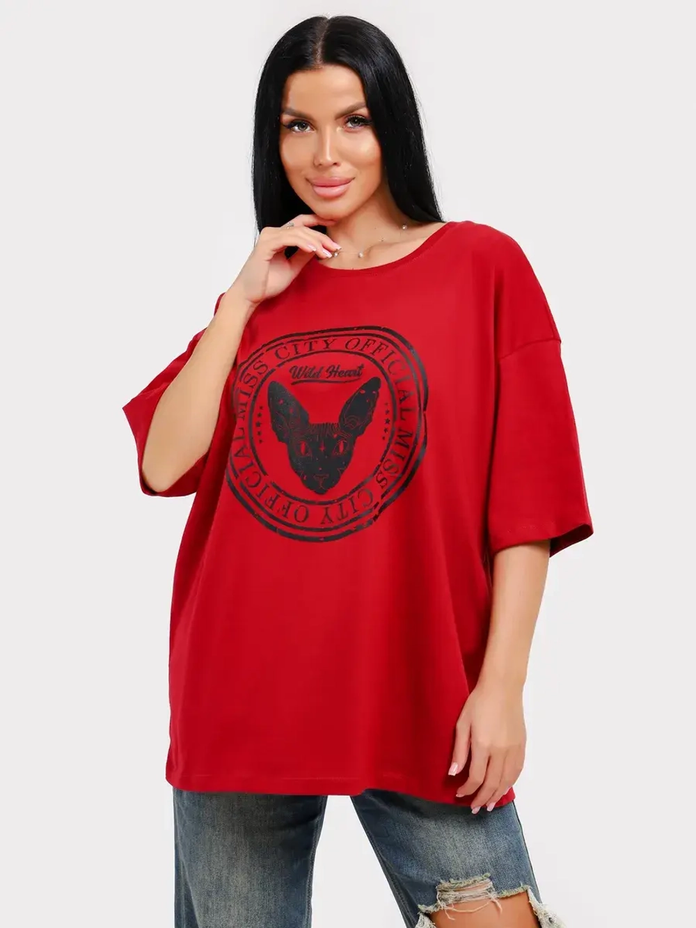 Футболка оверсайз больших размеров принт