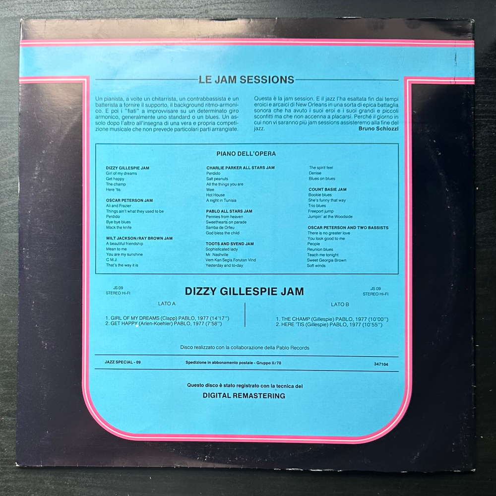 Dizzy Gillespie – Dizzy Gillespie Jam (Италия 1981г.)