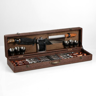 Набор с профессиональными шампурами для приготовления шашлыка 18 предметов S-395