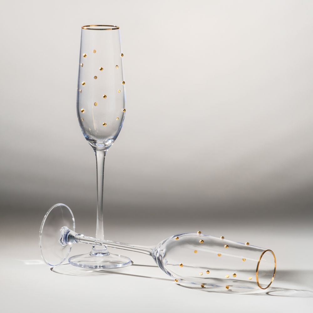 НАБОР БОКАЛОВ ДЛЯ ШАМПАНСКОГО "GOLDY" ИЗ 2 ШТ. 180 МЛ