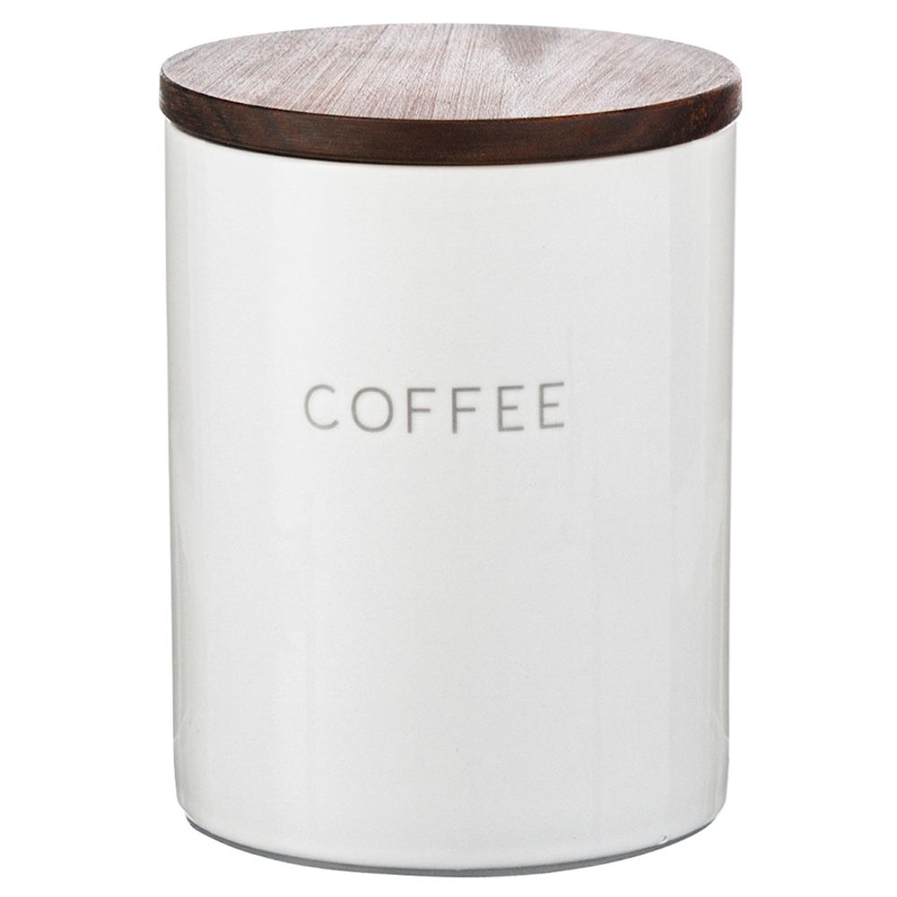 Банка керамическая для хранения кофе, 650 мл, белая