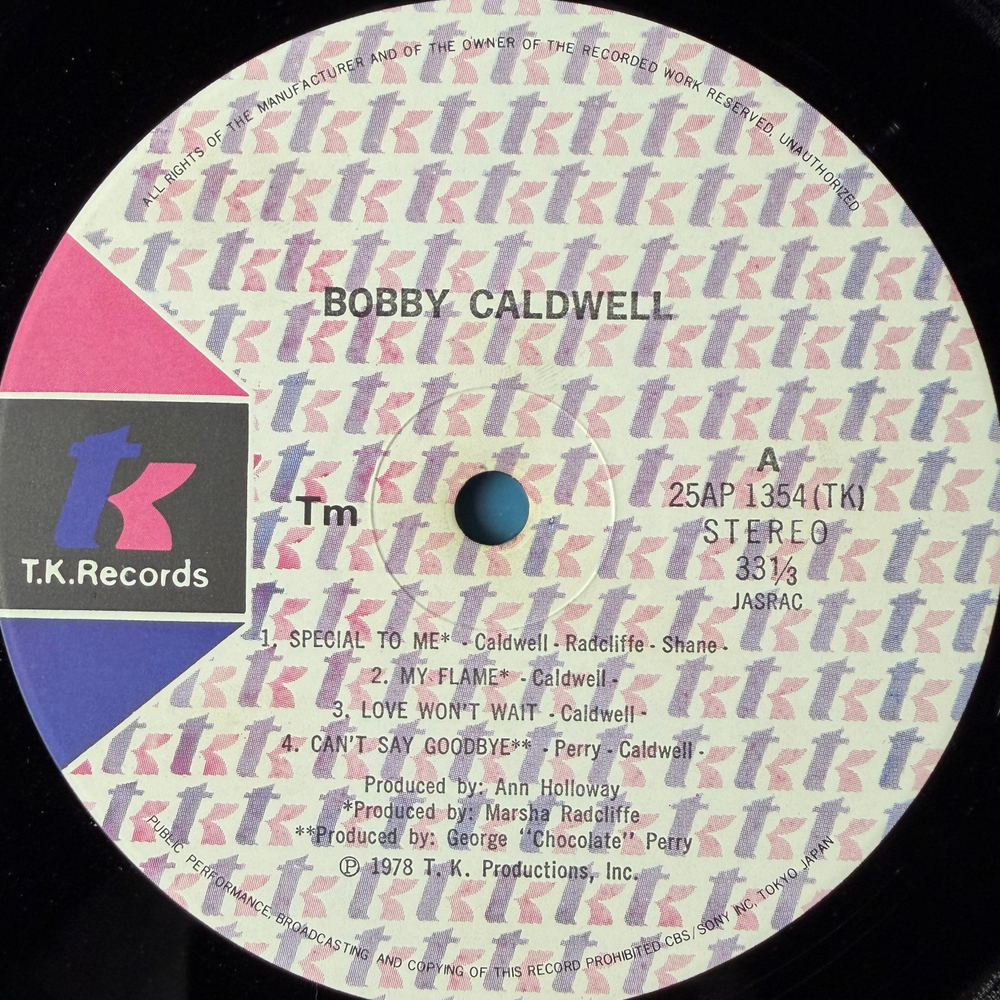 Bobby Caldwell ‎– Bobby Caldwell (Япония 1978г.) Т