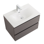 Тумба с раковиной подвесная BelBagno KRAFT-700-2C-SO-GSO Темно-Серый матовый, раковина белая BB-8099-70