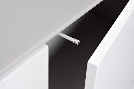 Комод дизайнерский с дверцами 80x42x200см Garda Decor Scala серо-бежевый