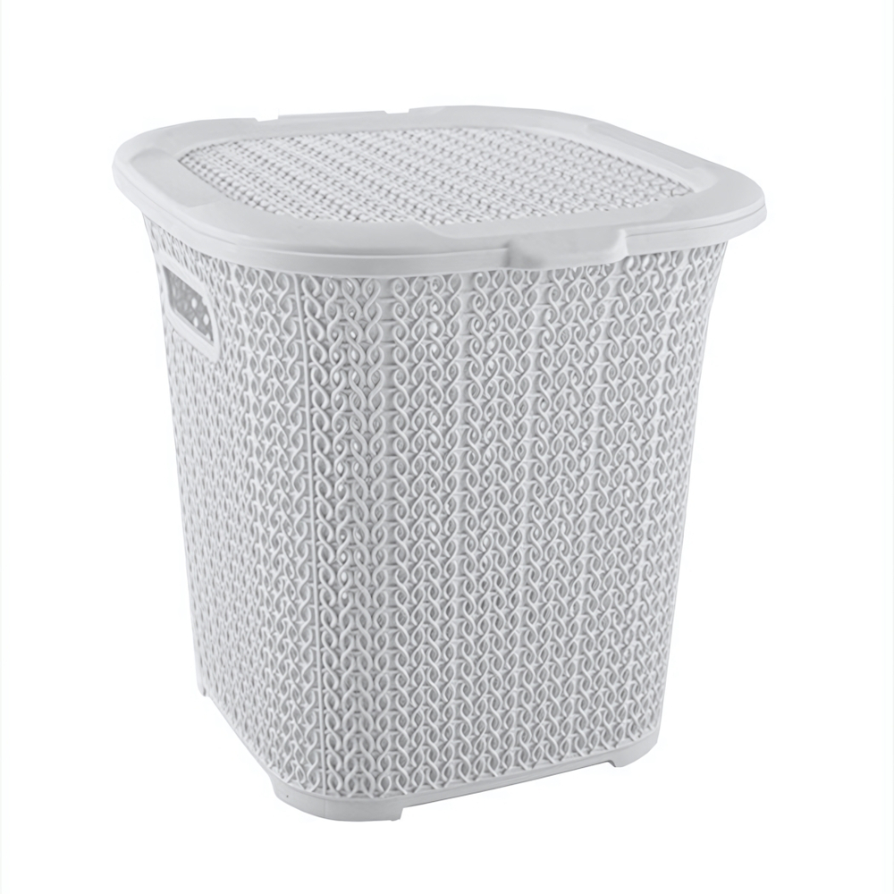 Многофункциональная корзина вязанный узор 15 лт белый