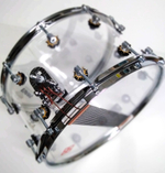 MBAp-m-1408-10 Малый барабан 14x8", акрил с металлическим ободом, прозрачный, Мастерская Бехтеревых