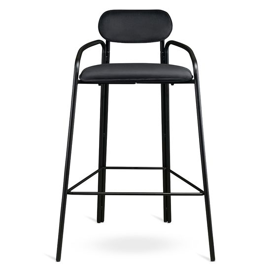 Стул барный ror, round, велюр, черный/черный