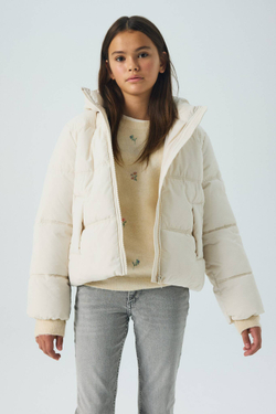 H&M Пуховая куртка с капюшоном, кремовый