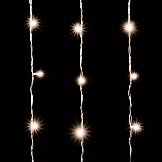 Светодиодный облегченный мерцающий занавес 2*2 м, 220V., 400 теплых белых LED ламп, прозрачный ПВХ, Beauty Led (PCL400NOTBL-10-2WW)