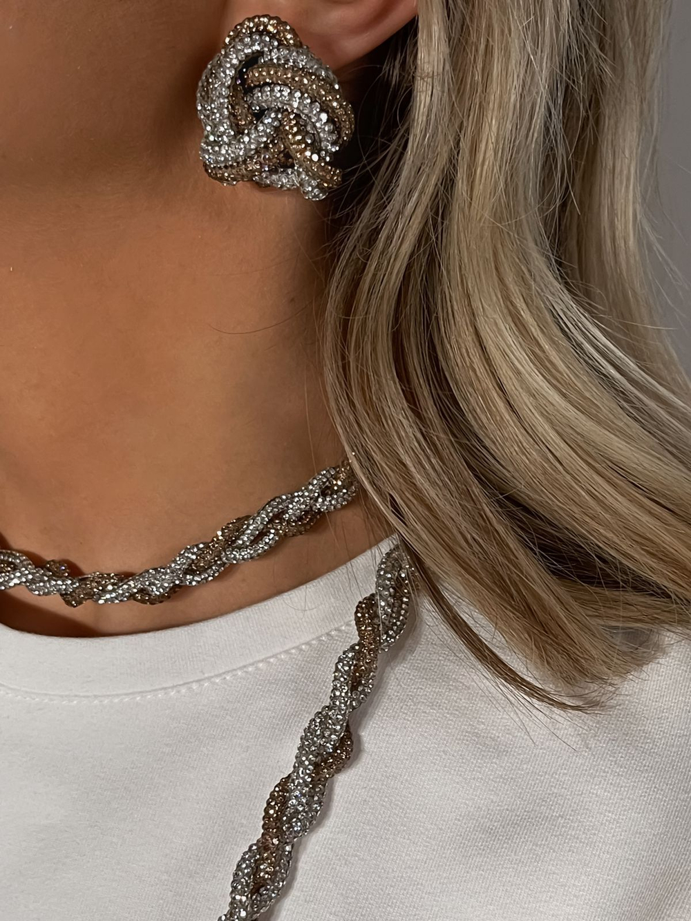 Серьги "узлы" комбинированные