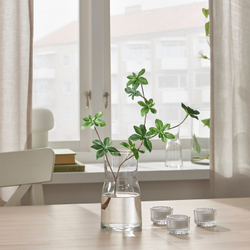 IKEA TIDVATTEN  (ИКЕА ТИДВАТТЕН)  -  Ваза, прозрачное стекло, 17 см