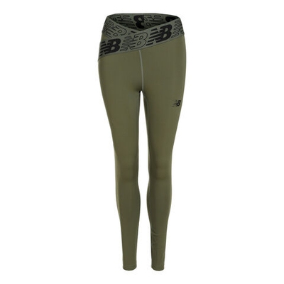 Женские теннисные брюки New Balance Relentless Crossover High Rise 7/8 Tight Women - Green