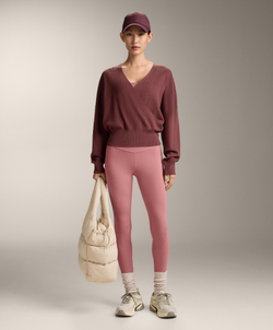 Oysho Вязаный свитер на запахе, линялый махагон