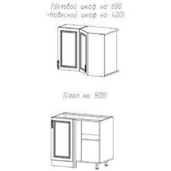 Шкаф-сушка (стекло) и Стол-мойка на 800