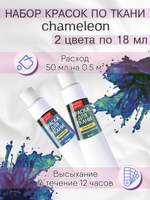 Краски по ткани и обуви, одежды акриловая «Chameleon» 2 тюбика по 18 мл