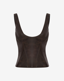 Топ корсетного типа из экокожи
