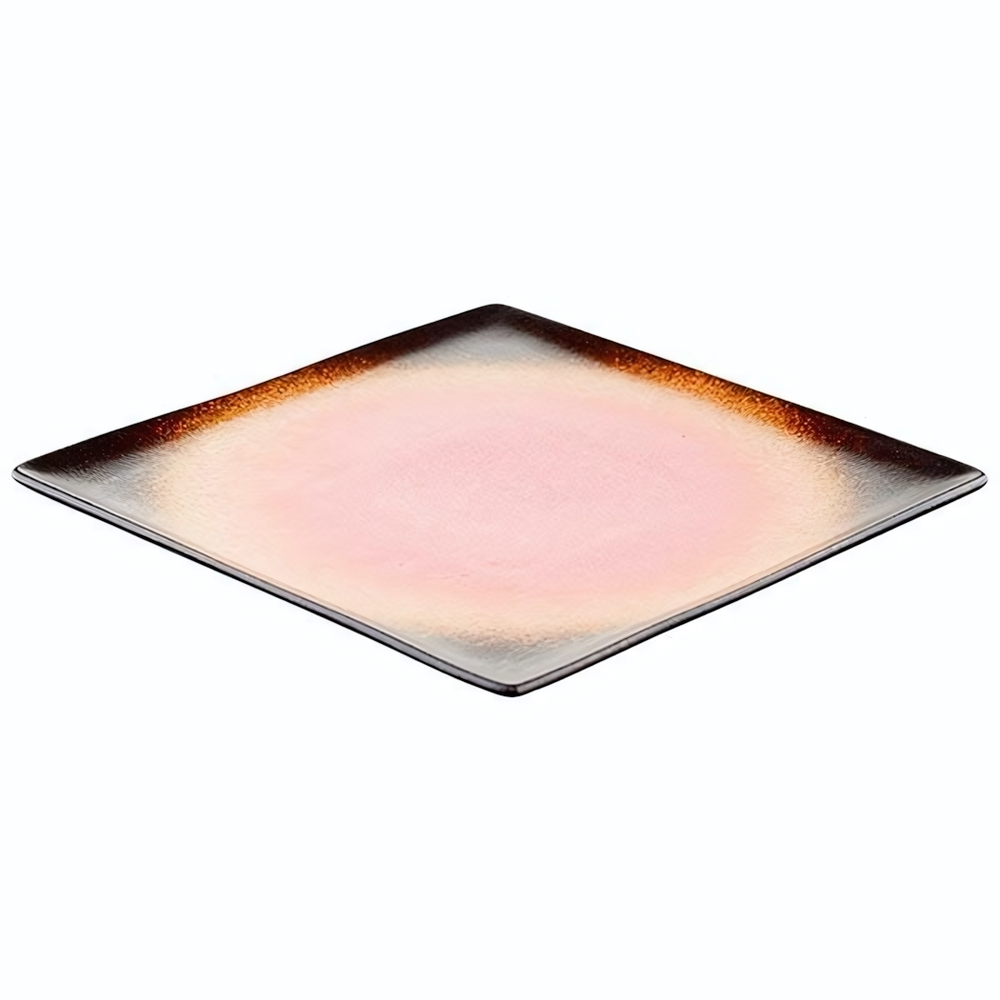 Тарелка «Агат» квадратная;фарфор;,L=26,B=26см;красный (Цвет: красный)