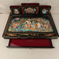 Настольный письменный набор с ручной росписью VIP